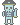 Pale blue, translucent ghost game sprite.